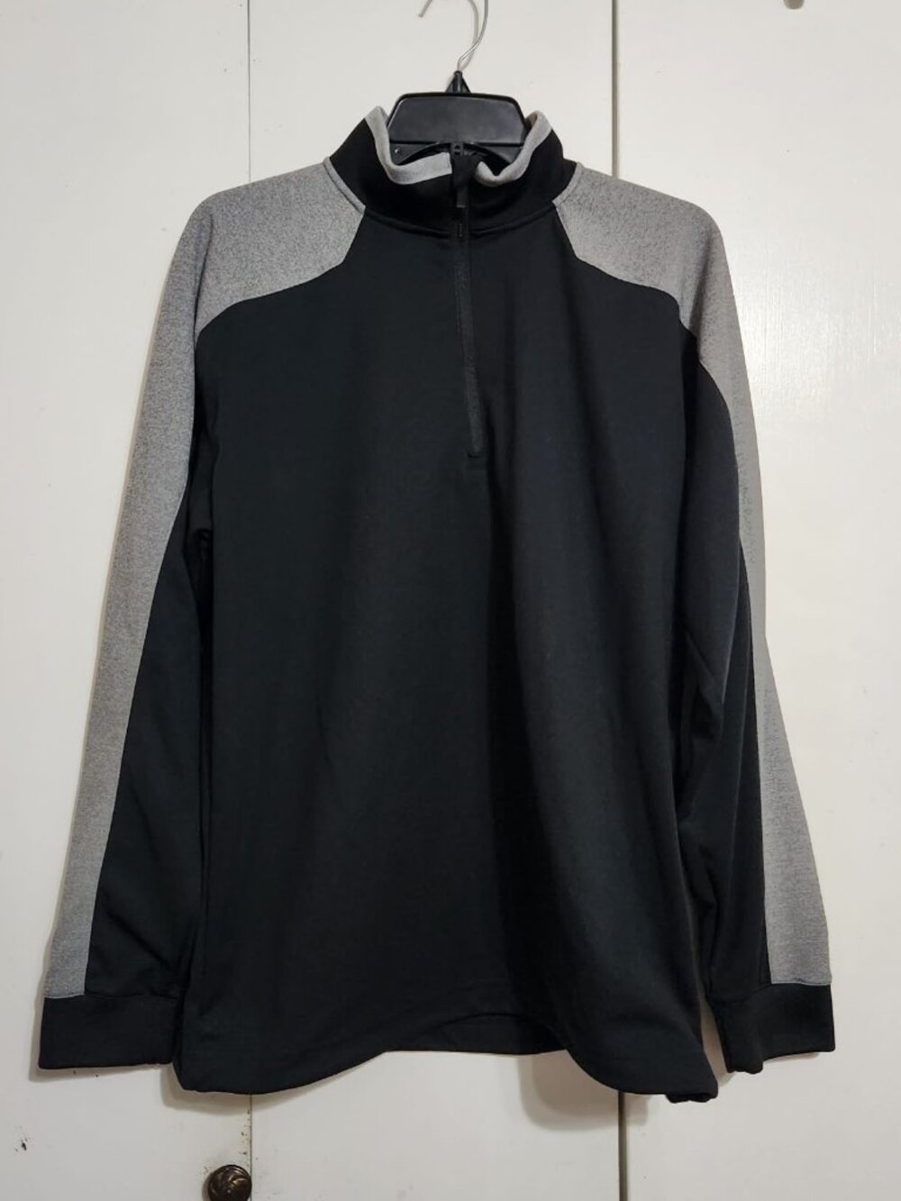 PING Golf Womens L SensorWarm 1/4 Zip Pullover Jacket Black Gray Performance